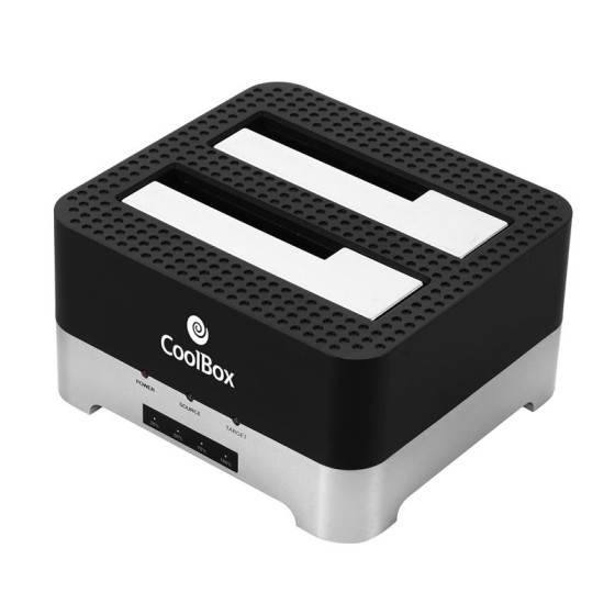 DOCK HDD COOLBOX DUPLICADOR 3.5/2.5 SATA USB 3.0 BLACK 2 BAHÍAS