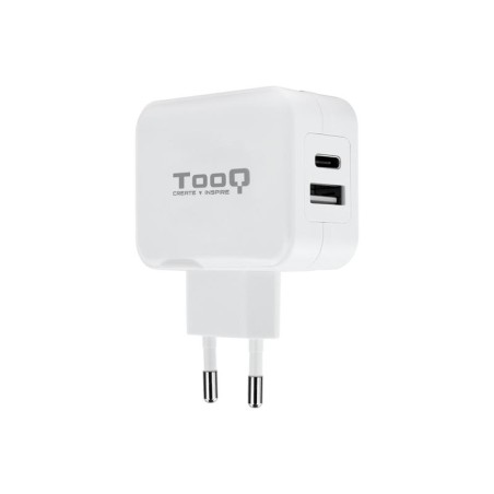 CARGADOR SMARTPHONE/TABLET TOOQ 12W USB 3.0 + 15W USB-C WHITE