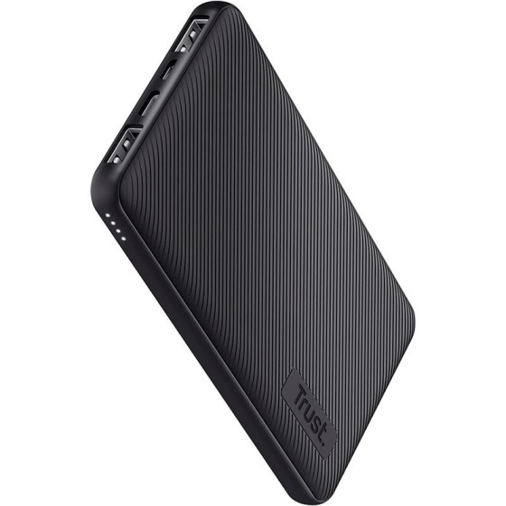 POWERBANK TRUST PRIMO SLIM 5000MAH 2A USB + USB-C + MICRO-USB ECO BLACK