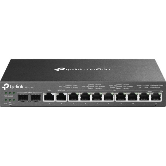 ROUTER VPN TP-LINK ER7212PC CONTROLADOR OMADA 8P POE+ 2P SFP GIGABIT