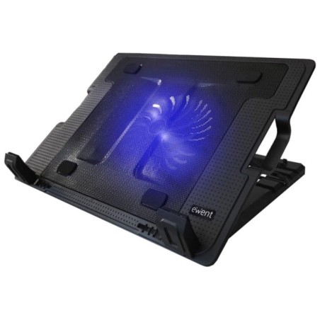 SOPORTE + VENTILADOR NOTEBOOK EWENT HASTA 17 BLACK