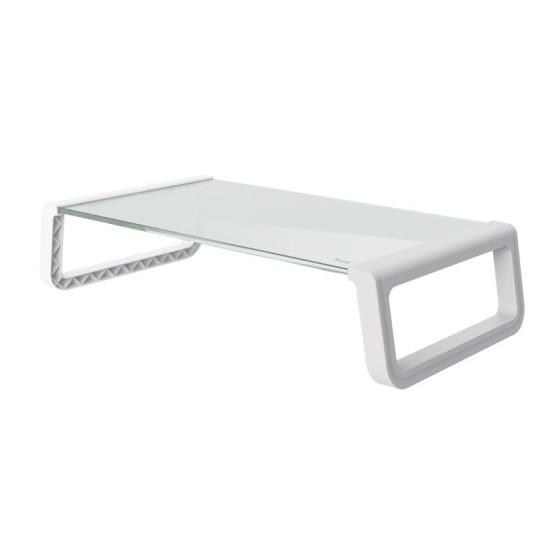 SOPORTE SOBREMESA TRUST MONTA TV/MONITOR CRISTAL ERGONOMIC WHITE