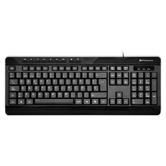 TECLADO PHOENIX MULTIMEDIA USB BLACK