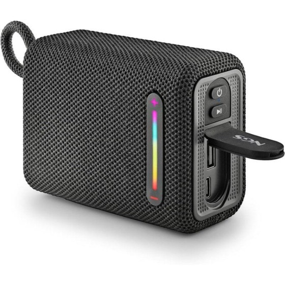 ALTAVOCES NGS ROLLER FURIA RGB PORTATIL WATERPROOF IPX6/BT/USB/AUX BLACK