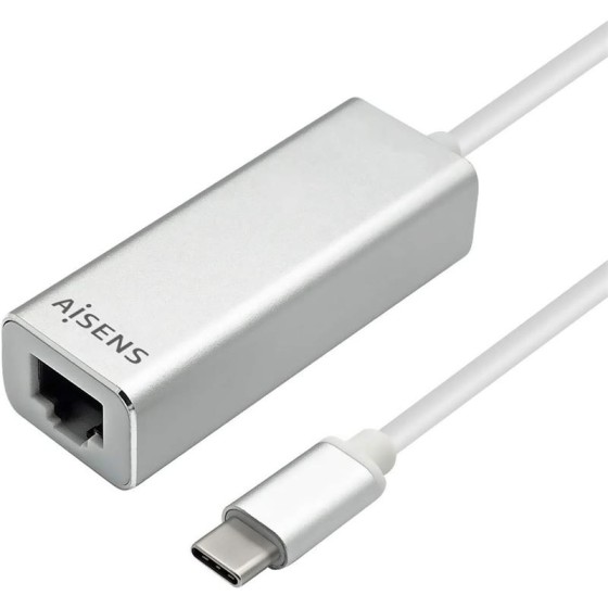 ADAPTADOR AISENS USB-C - ETHERNET RJ45 GIGABIT 15CM SILVER