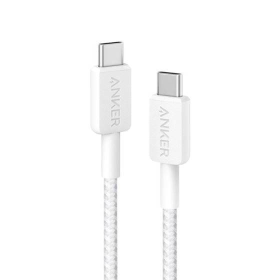 CABLE ANKER 322 USB-C TRENZADO 0.9M 60W WHITE