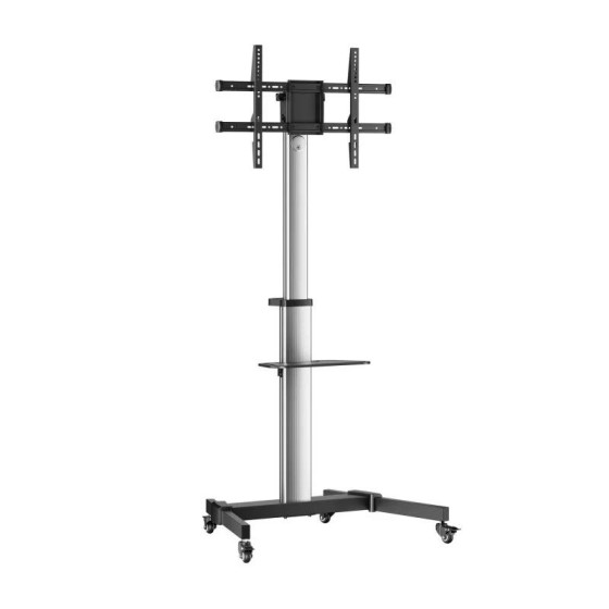 SOPORTE TV MONITOR AISENS SUELO CON RUEDAS 37-86 50KG BLACK/SILVER