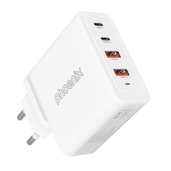 CARGADOR PHOENIX 100W SMARTPHONE/PORTATIL/TABLET 2X USB-A + 2X USB-C