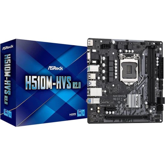 PLACA BASE ASROCK H510M-HVS R2.0 VGA + HDMI