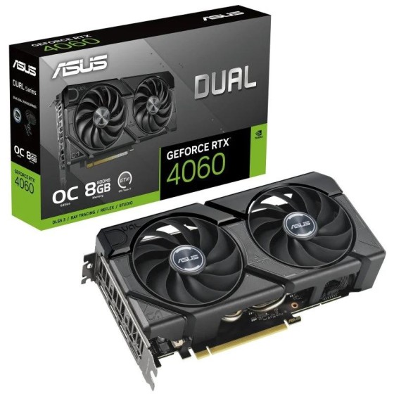 TARJETA DE VIDEO NVIDIA ASUS RTX4060 DUAL OC EDITION 8GB GDRR6 PCIE 4.0