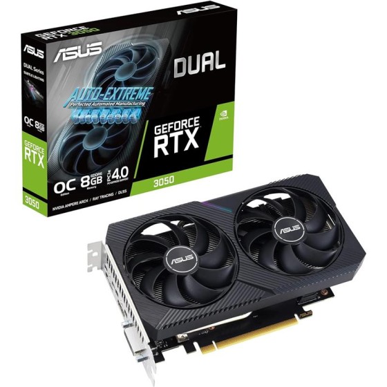 TARJETA DE VIDEO ASUS DUAL NVIDIA RTX3050 8GB V2 OC GDRR6 PCIE