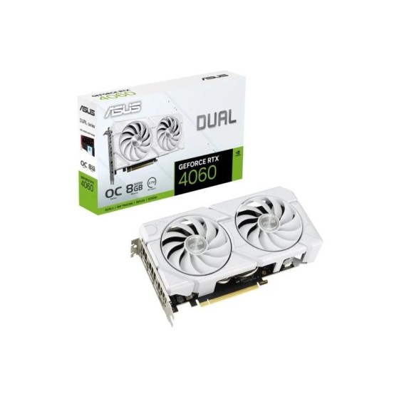 TARJETA DE VIDEO NVIDIA ASUS RTX4060 DUAL EVO OC 8GB GDRR6 DP HDMI WHITE