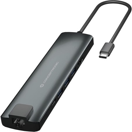 DOCK HUB USB-C 6-1 CONCEPTRONICS USB-C PD 100W HDMI RJ45 MICROSD USB 3.0