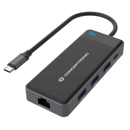 DOCK HUB CONCEPTRONIC 7IN1 USB-C 3.2 G1 2XHDMI/USB/RJ45/USCB-C PD