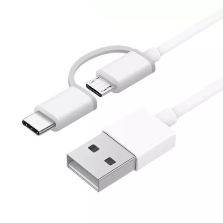 CABLE XIAOMI USB-A/M A MICRO USB / USB-C 1M WHITE