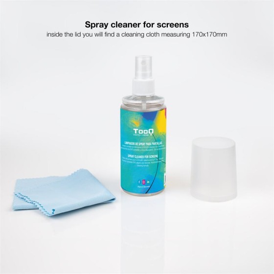 KIT TOOQ SPRAY LIMPIADOR PANTALLA 150ML + PAÑO MICROFIBRA