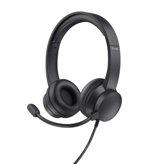 AURICULARES + MICROFONO TRUST HS-201 HEADSET USB BLACK