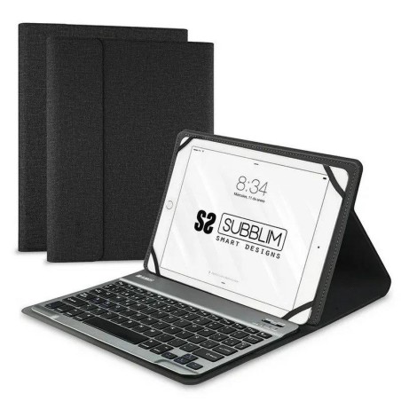 FUNDA SUBBLIM CON TECLADO KEYTAB PRO BLUETOOTH TABLET 10.1-10.8 BLACK