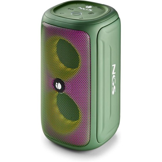 ALTAVOCES NGS ROLLER BEAST RGB PORTATIL WATERPROOF IPX5/BT/USB/AUX/FM GREEN