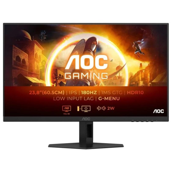 MONITOR GAMING AOC 24 IPS 180HZ MULTIMEDIA HDMI DISPLAYPORT BLACK