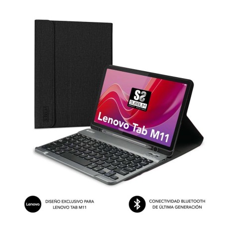 FUNDA + TECLADO SUBBLIM KEYTAB PRO BT PARA TAB LENOVO M11 BLACK