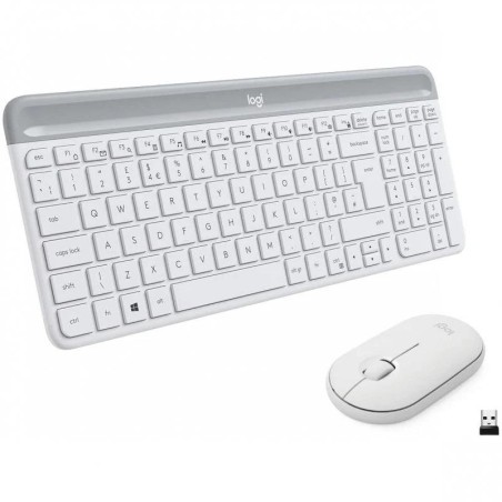 TECLADO + RATON LOGITECH MK470 SLIM WIRELESS SILENT WHITE