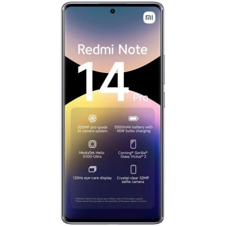 SMARTPHONE XIAOMI REDMI NOTE 14 PRO 6.67 FHD+ 8GB/256GB/200MP/NFC/4G PURPLE