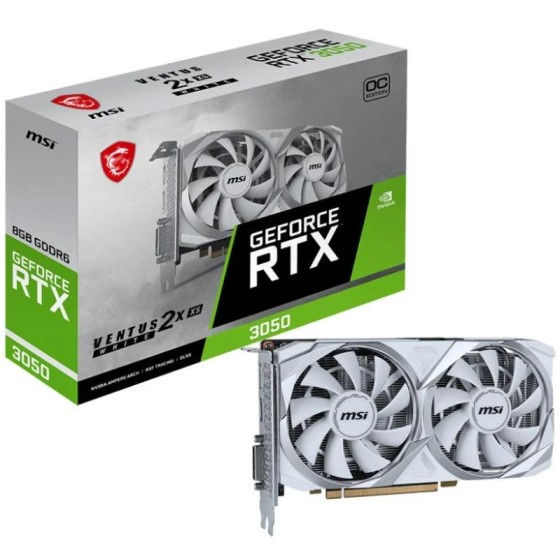 TARJETA DE VIDEO MSI RTX3050 VENTUS 2X XS OC 8GB DDR6 WHITE