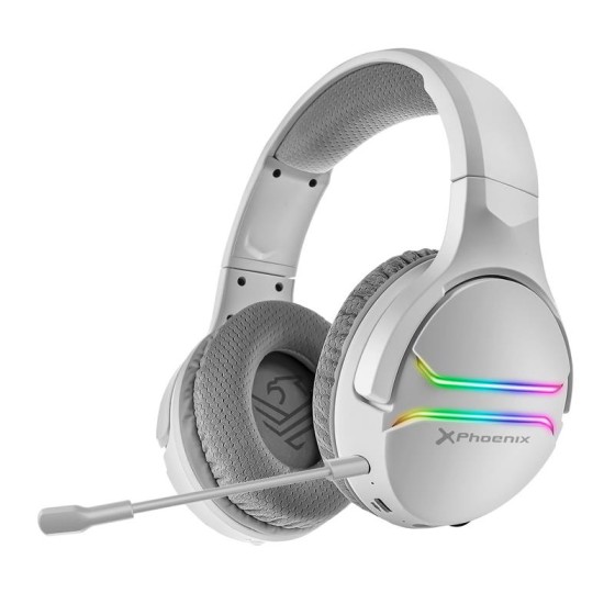 AURICULARES + MICROFONO PHOENIX GAMING WIRELESS 7.1 RGB WHITE