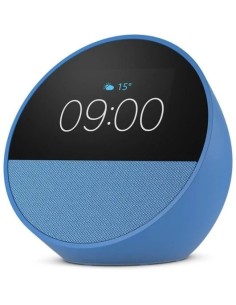 DESPERTADOR INTELIGENTE AMAZON ECHO SPOT ALEXA MUSICA ALARMA BLUE