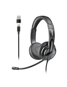 AURICULARES + MICROFONO NGS VOX605USBC USB-A/C BLACK