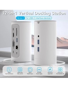 DOCK STATION VENTION 12 EN 1 USB-C A HDMI/VGA/USB-C/USB-A/RJ45/MICROSD/JACK 2