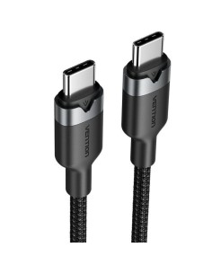 CABLE USB-C VENTION TIPO USB-C/M - USB-C/M 3A 60W 2M ALUMINIO BLACK 2