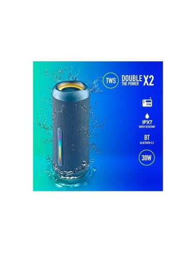 ALTAVOCES NGS ROLLER FURIA 2 RGB PORTATIL WATERPROOF IPX7/BT/USB/AUX BLUE