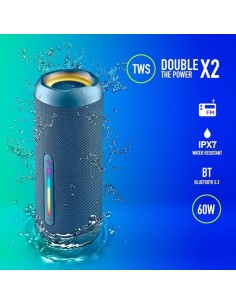 ALTAVOCES NGS ROLLER FURIA 3 RGB PORTATIL WATERPROOF 60W IPX7/BT/USB BLUE 2