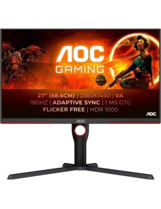 MONITOR GAMING AOC 27 180HZ 2K QHD ERGONOMICO HDMI DISPLAYPORT BLACK
