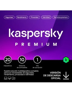 ANTIVIRUS KASPERSKY PREMIUM 1YEAR 20L PC/MAC/ANDROID/IOS L.ELECTRONICA