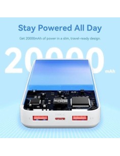 POWERBANK VENTION 20000MAH 2XUSB-A + USB-C LED DISPLAY 22.5W WHITE 2