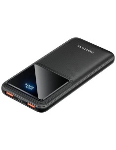 POWERBANK VENTION 10000MAH 2XUSB-A + USB-C LED DISPLAY 22.5W BLACK