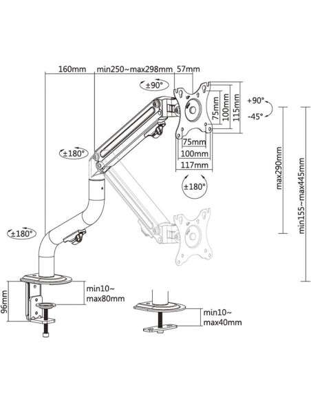 SOPORTE TV MONITOR AISENS 17-32 8KG INCLINABLE/GIRATORIO