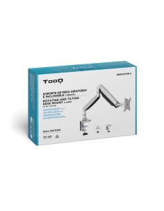 SOPORTE DE MESA TV MONITOR TOOQ GIRATORIO INCLINABLE 13-32 1 BRAZO SILVER 2
