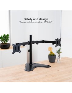 SOPORTE DE MESA MONITOR 2 TOOQ REG.ALTURA GIR. INCL. 9KG BLACK 2