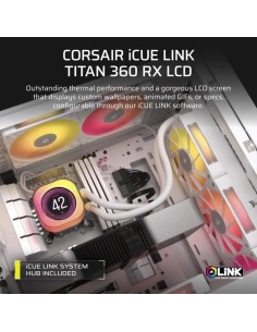 REFRIGERACION LIQUIDA CPU CORSAIR ICUELINK TITAN 360 RX 360MM RGB LCD WHITE 2