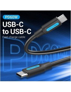 CABLE USB-C VENTION TIPO USB-C/M - USB-C/M 3A PD60W 0.5M BLACK 2