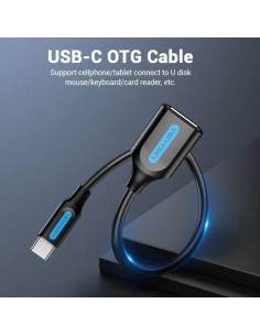 CABLE CONVERSOR VENTION USB-C/M - USB-A/H 15CM BLACK 2