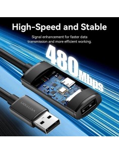 CABLE ALARGADOR USB-A VENTION AMPLIFICADO 2.0 TIPO USB-A/M - USB-A/H 10M 2