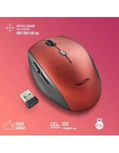 RATON NGS BEE RED ERGONOMICO WIRELESS SILENT RED 2