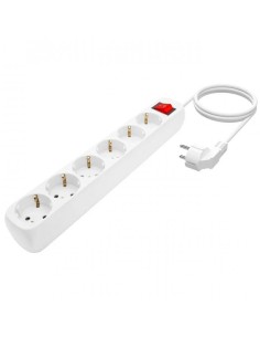 REGLETA AISENS 6 SCHUKOS PROTECCION INTERRUPTOR 1,4M WHITE