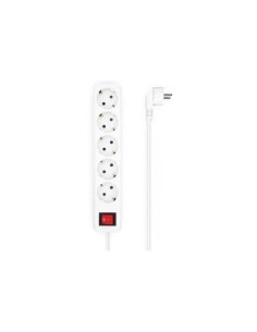 REGLETA AISENS 5 SCHUKOS PROTECCION INTERRUPTOR 1,4M WHITE