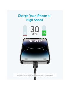 CABLE ANKER 322 USB-C TO LIGHTNING TRENZADO 0.9M 30W BLACK 2